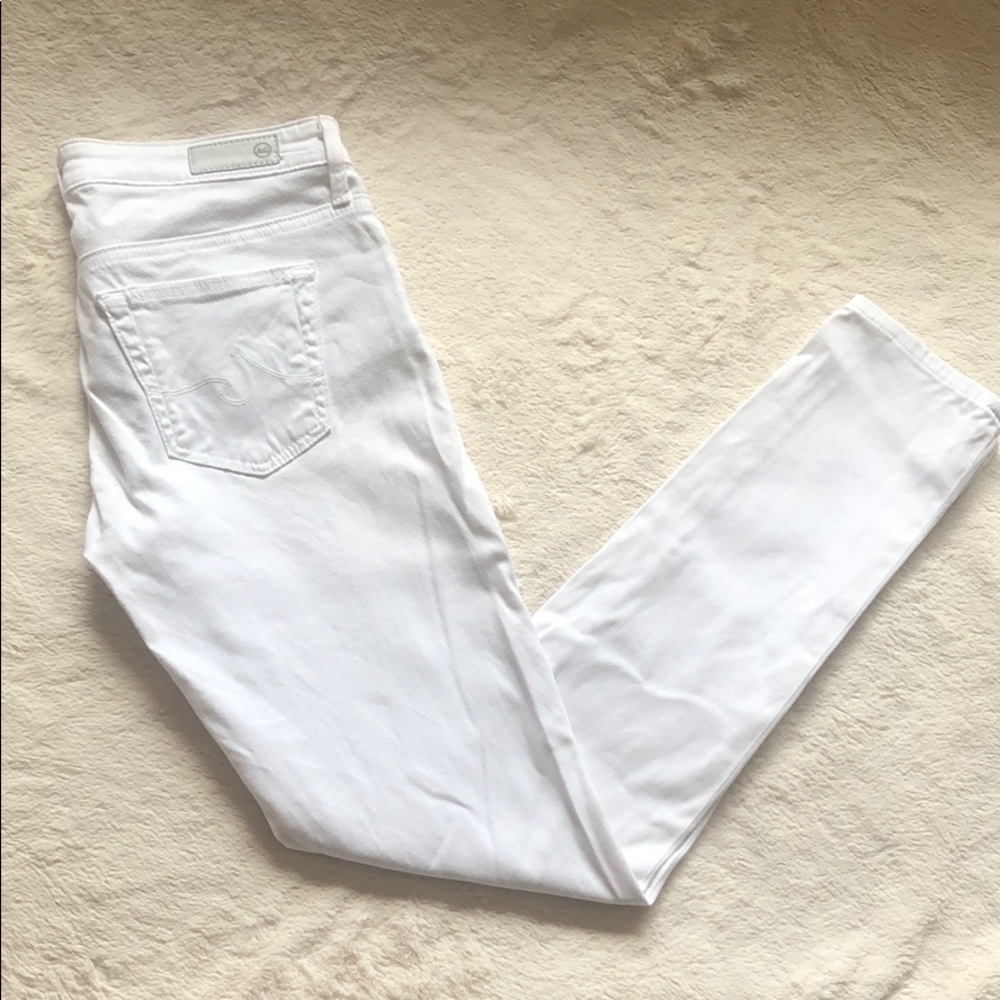 AG White Stevie Ankle Skinny Denim 24